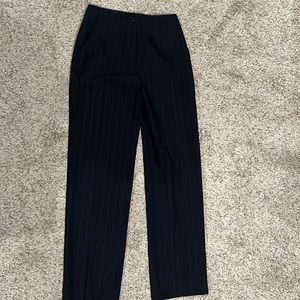 Navy blue pinstriped pant with belt loops